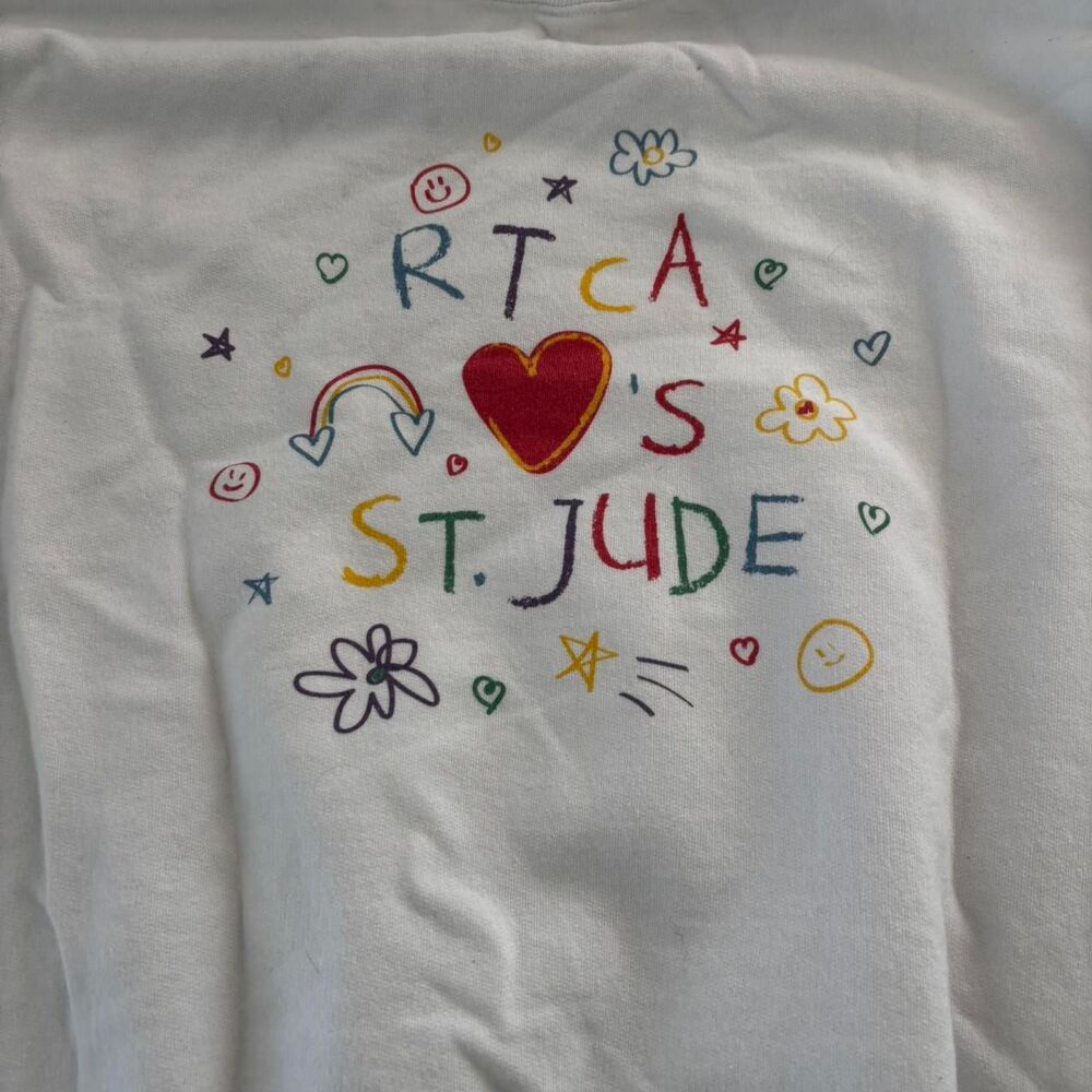 ST. JUDE Charity White Children Women's Multicolor Crewneck Xlarge Sweatshirt